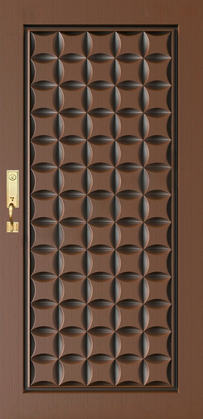 Doors - SKY-56 Geometric Lattice Pattern Modern Carved Door 3D Model